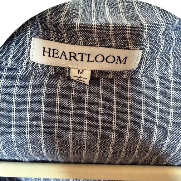 Heartloom Striped 100% Cotton Shirt Dress Button Front Size Medium - Picture 4 of 7